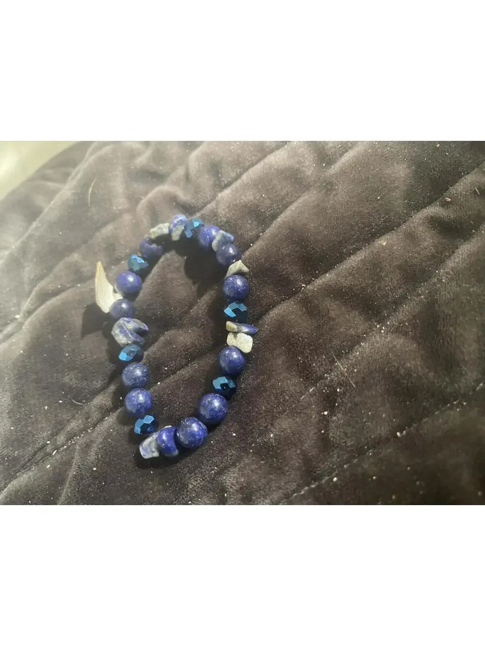 lapis and sodalite Stretch Bracelet with Stone Accents